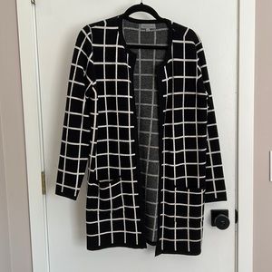 Black and white checkered pattern jacket